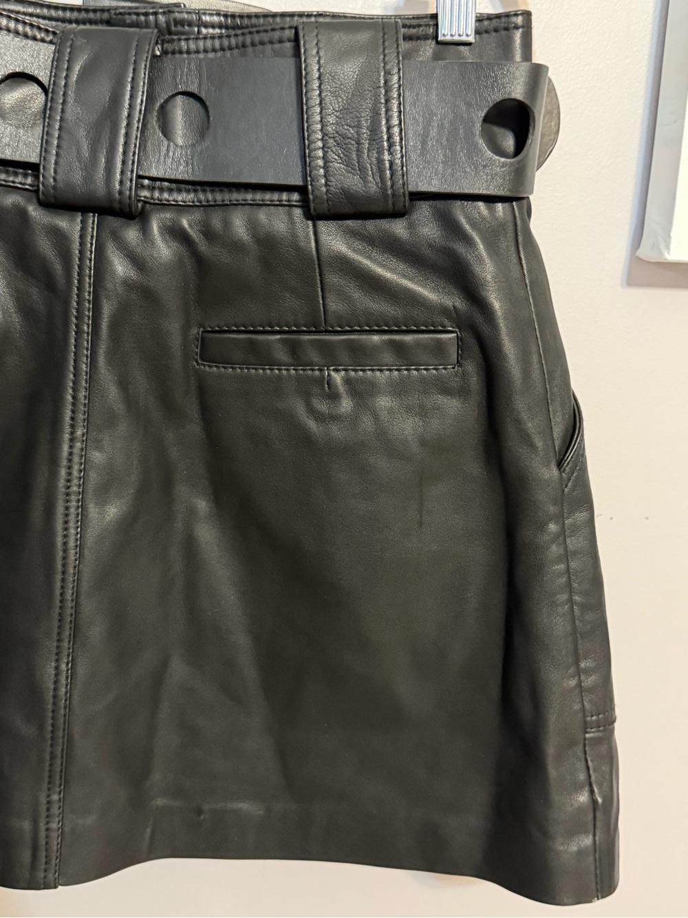 Sea New York Ayden Black Leather Belted Mini Skirt NWT Size 4 - Picture 11 of 14